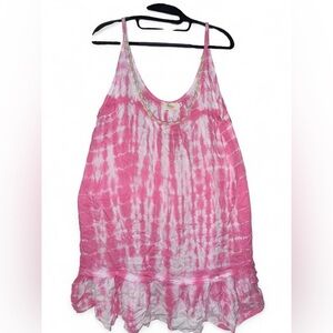 Skemo Pink and White Tie-Dye beach cover up